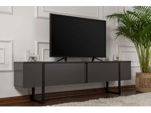 Meuble TV en bois "Serenity" 180 x 30 x 50 cm - Anthracite 2