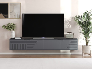 Meuble TV en bois "Parla" 180 x 30 x 30 cm - Anthracite 2