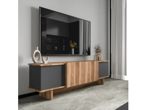 Meuble TV en bois "Diana" 180 x 33 x 50 cm - Anthracite 2