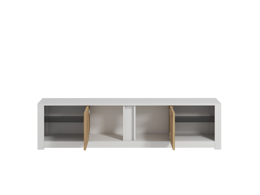 Meuble TV en bois "Aydos" 180 x 35 x 45 cm - Blanc
