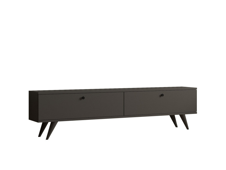 Meuble TV en bois "Parlak" - 160 x 25 x 40 cm - Gris anthracite