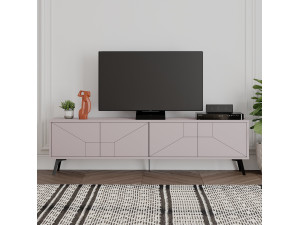 Meuble TV en bois "Dune" - 180 x 29 x 50 cm - Moka clair 2
