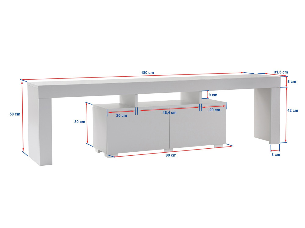 Meuble TV en bois "Enclave" - 180 x 31 x 50 cm - Marron