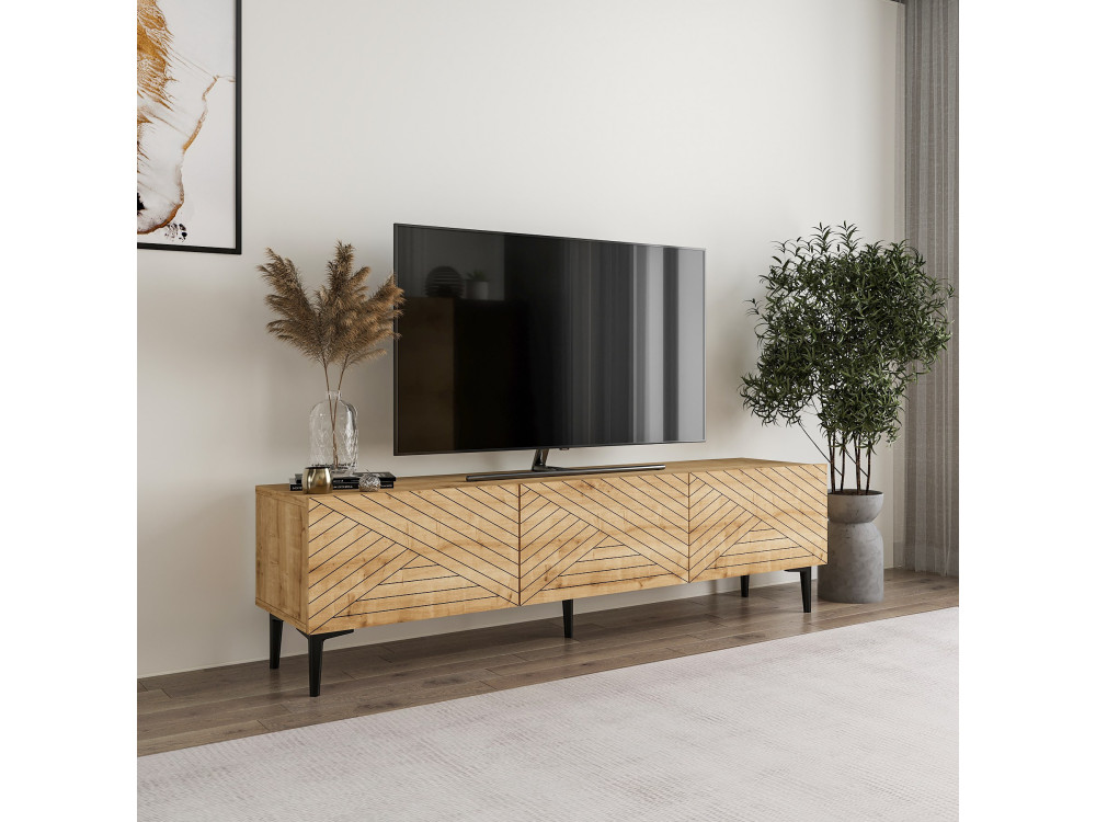 Meuble TV en bois "Felix" 160 x 31,4 x 44,1 cm - Chêne saphir