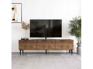 Meuble TV en bois "Felix" - 160 x 31 x 44 cm - Marron 2