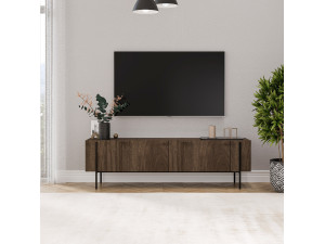 Meuble TV en bois "Herman" - 160 x 31 x 45 cm - Marron 2