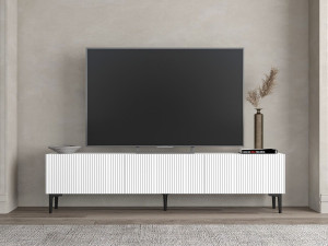 Meuble TV en bois "Oscar" - 180 x 31 x 45 cm - Blanc 2
