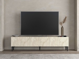 Meuble TV en bois "Oscar" - 180 x 31 x 45 cm - Beige 2