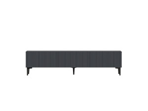 Meuble TV en bois "Oscar" - 180 x 31 x 45 cm - Gris anthracite