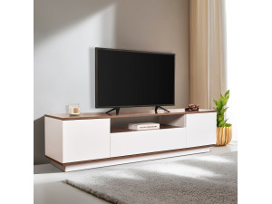Meuble TV en bois "Veramont" - 180 x 44 x 44 cm - Marron foncé 2