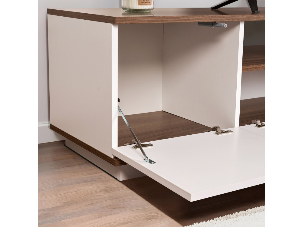 Meuble TV en bois "Veramont" - 180 x 44 x 44 cm - Marron foncé