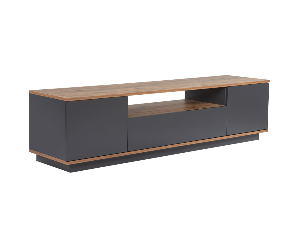 Meuble TV en bois "Veramont" - 180 x 44 x 44 cm - Gris anthracite