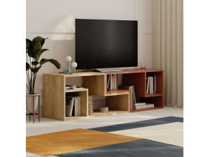 Meuble TV modulable en bois "Glis" - 145 x 35 x 44 cm - Terracotta 2