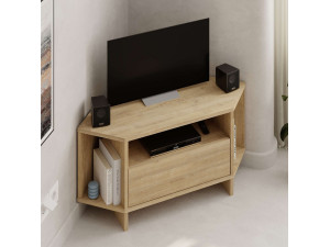 Meuble TV en bois "Viva" - 95 x 35 x 45 cm - Beige 2
