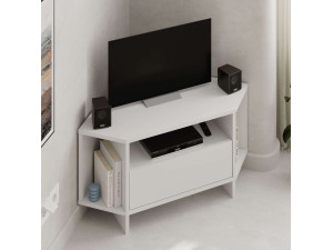 Meuble TV en bois "Viva" - 95 x 35 x 45 cm - Blanc 2