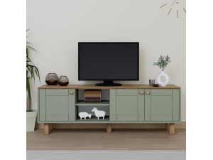 Meuble TV en bois "Mia" - 160 x 40 x 56 cm - Vert 2