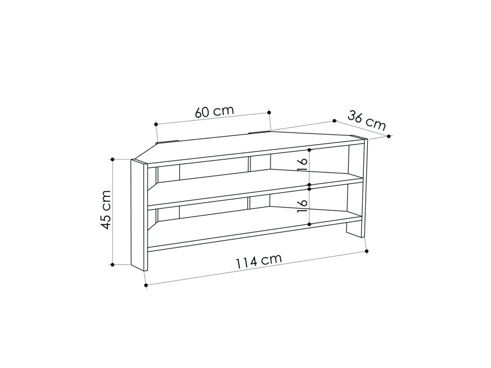 Meuble TV en bois "Thales" 114 x 36 x 45 cm - Moka clair