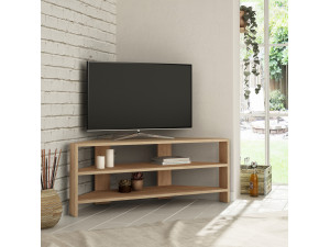 Meuble TV d'angle en bois "Thales" - 114 x 36 x 45 cm - Beige 2