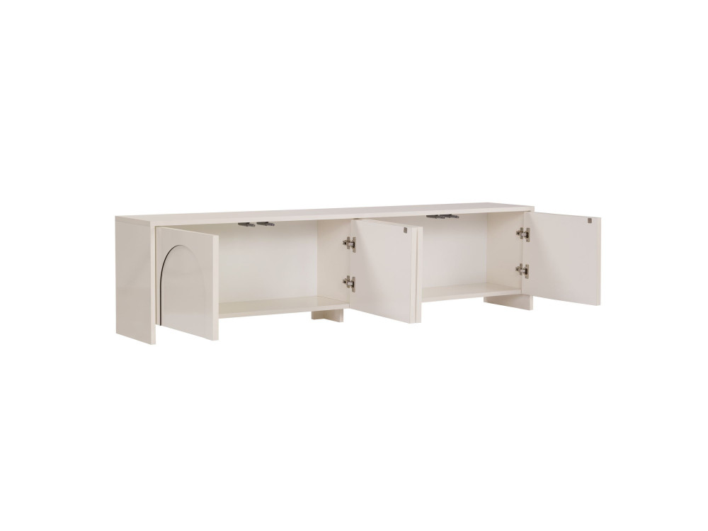Meuble TV en bois "Aurelia" - 180 x 32 x 45 cm - Crème