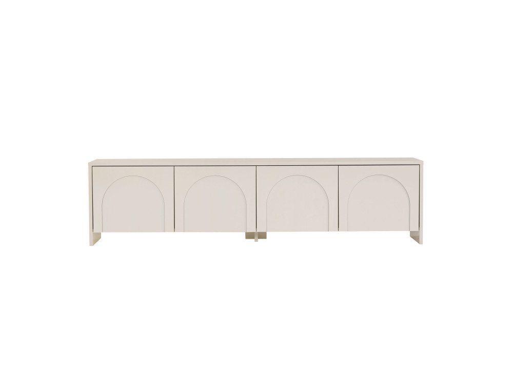 Meuble TV en bois "Aurelia" - 180 x 32 x 45 cm - Crème