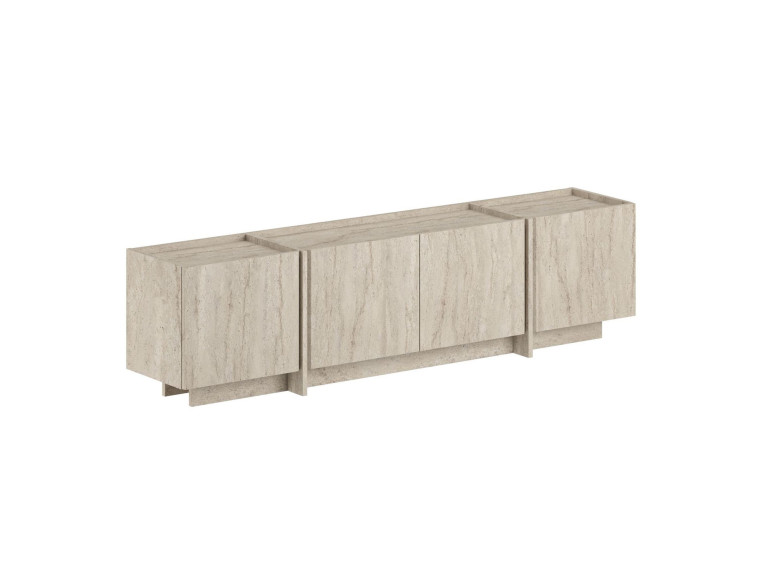 Meuble TV en bois "Lowen" - 180 x 35 x 46 cm - Travertin
