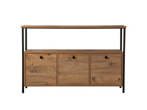 Console en bois "Solace" - 120 x 29 x 77 cm - Pin atlantique Noir