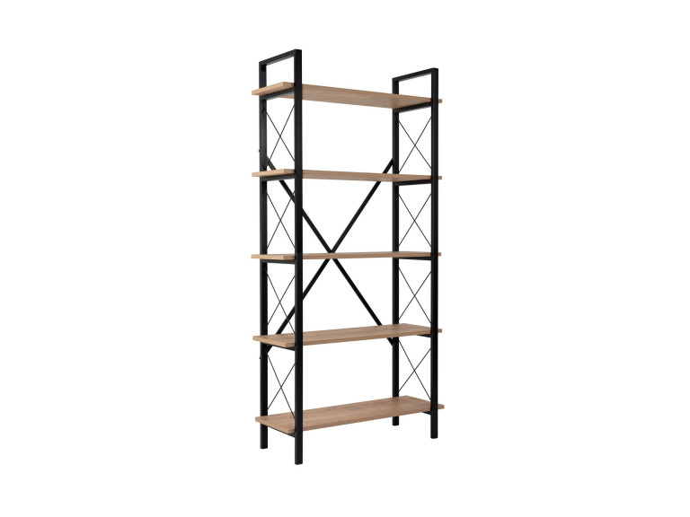 Bibliothèque en bois "Elysian" - 90 x 33 x 180 cm - ChêneNoir