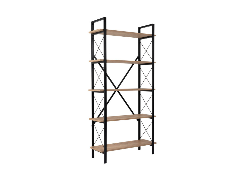 Bibliothèque en bois "Elysian" - 90 x 33 x 180 cm - ChêneNoir