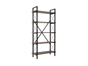 Bibliothèque en bois "Elysian" - 90 x 33 x 180 cm - NoyerNoir