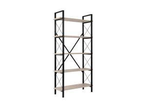 Bibliothèque en bois "Elysian" - 90 x 33 x 180 cm - TravertinNoir