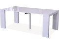 Table repas extensible "Dina" - 200/40 x 94 x 75 cm -  Noir laqué - Blanc - 200/40 cm