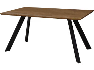 Table repas "Manhattan" Chêne / Noir - 160 x 90 x 75,5 cm