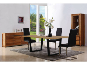 Table repas "Hollywood" - 200 x 100 x 76 cm - couleur: Chêne / Noir 2