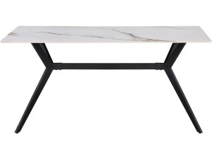 Table à manger en céramique "Boreal" - 4 à 6 personnes - 160 cm - Blanc