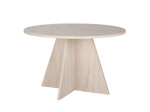 Table à manger en bois "Virella" - 120 x 120 x 75 cm - Travertin