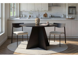Table à manger en bois "Virella" - 120 x 120 x 75 cm - Bois Noir 2