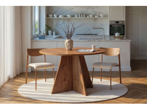 Table à manger en bois "Virella" - 120 x 120 x 75 cm - Pin atlantique 2