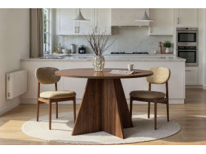 Table à manger en bois "Virella" - 120 x 120 x 75 cm - Noyer 2