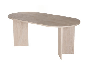 Table à manger en bois "Sablin" - 180 x 89 x 75 cm - Travertin