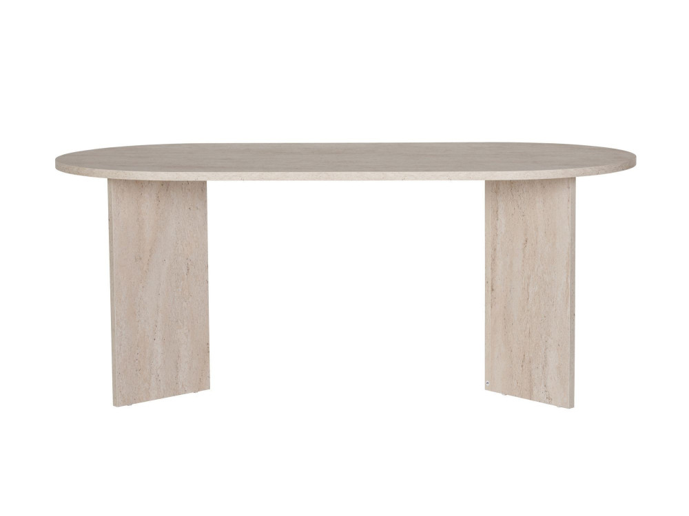 Table à manger en bois "Sablin" - 180 x 89 x 75 cm - Travertin