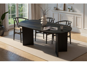 Table à manger en bois "Sablin" - 180 x 89 x 75 cm - Bois Noir 2