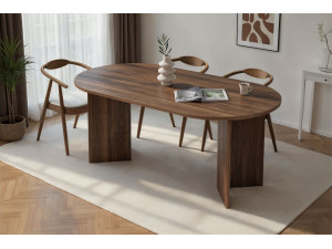 Table à manger en bois "Sablin" 180 x 90 x 75 cm - Noyer 2