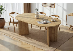 Table à manger en bois "Sablin" 180 x 90 x 75 cm - Chêne de Cadix 2