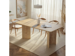 Table à manger en bois "Linza" 180 x 90 x 75 cm - Chêne à miel 2