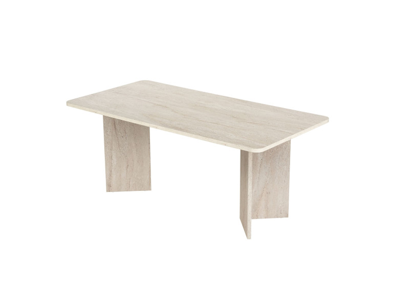 Table à manger en bois "Linza" 180 x 90 x 75 cm - Travertin
