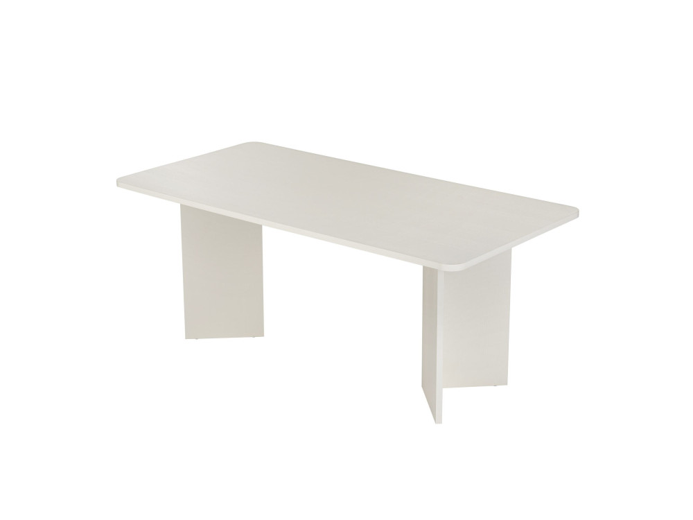 Table à manger en bois "Linza" 180 x 90 x 75 cm - Blanc de bois