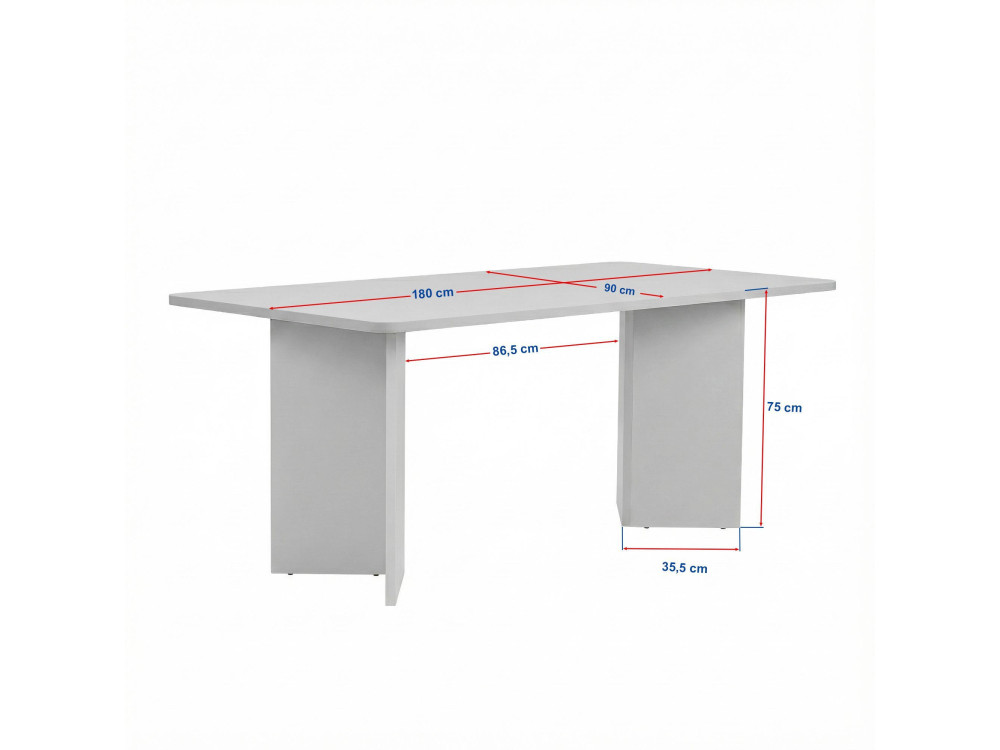 Table à manger en bois "Linza" 180 x 90 x 75 cm - Bois Noir