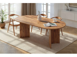 Table à manger en bois "Sabella" 200 x 90 x 75 cm - Pin atlantique 2
