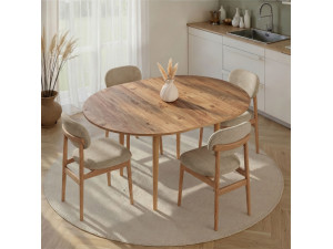 Table à manger extensible en bois "Viona" 100 x 100 x 75 cm - Pin atlantique 2