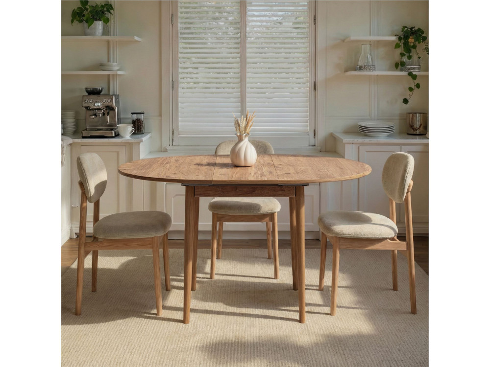 Table à manger extensible en bois "Viona" 100 x 100 x 75 cm - Pin atlantique